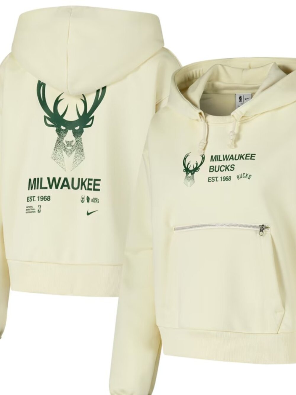 Women's Milwaukee Bucks Nike Cream Pullover